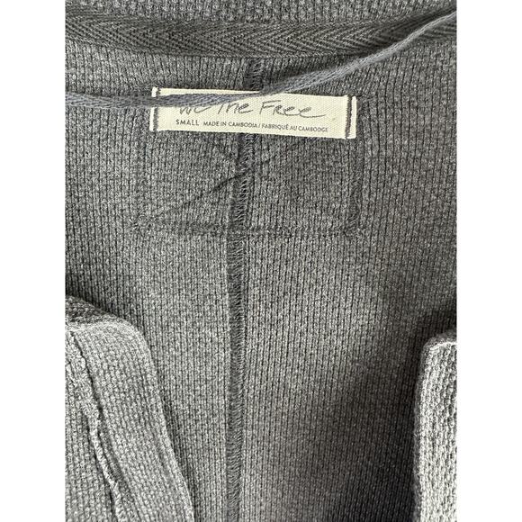 We The Free People Anakin Thermal Top Small Faded Black Slouchy Boho Grunge - Picture 6 of 9